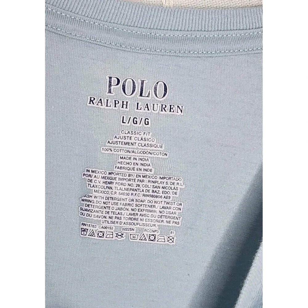 Polo Ralph Lauren Light Blue Classic Fit Crew Neck Large Basic Tshirt